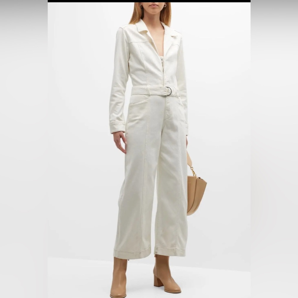 PAIGE Cream Long Sleeve Jumpsuit